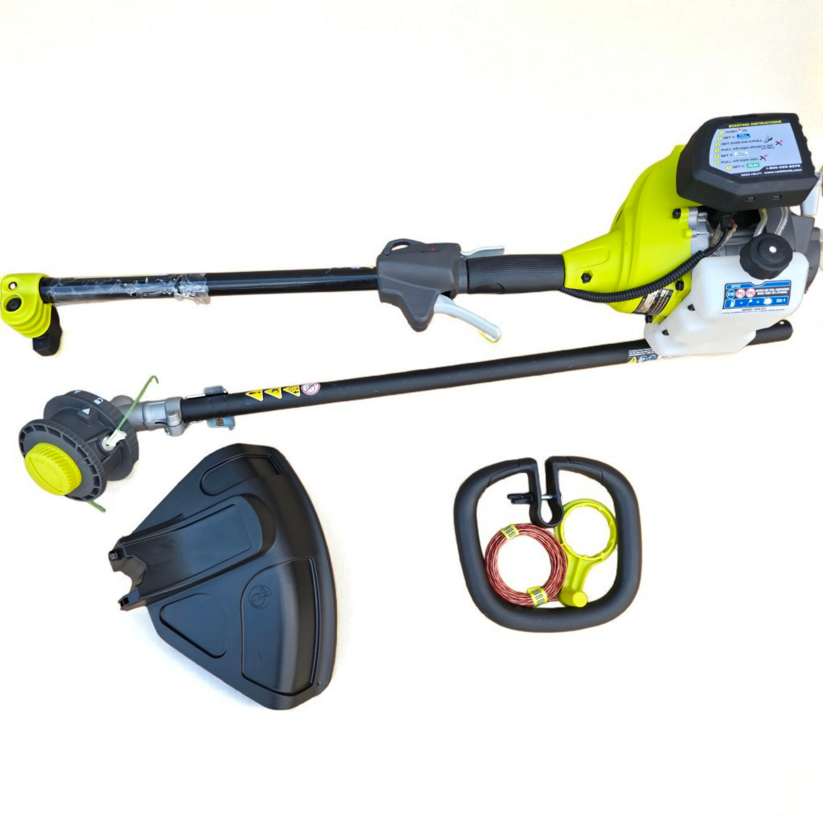 RYOBI String Trimmer 25cc 2-Cycle Gas-Powered Straight Shaft, Attachment Capable