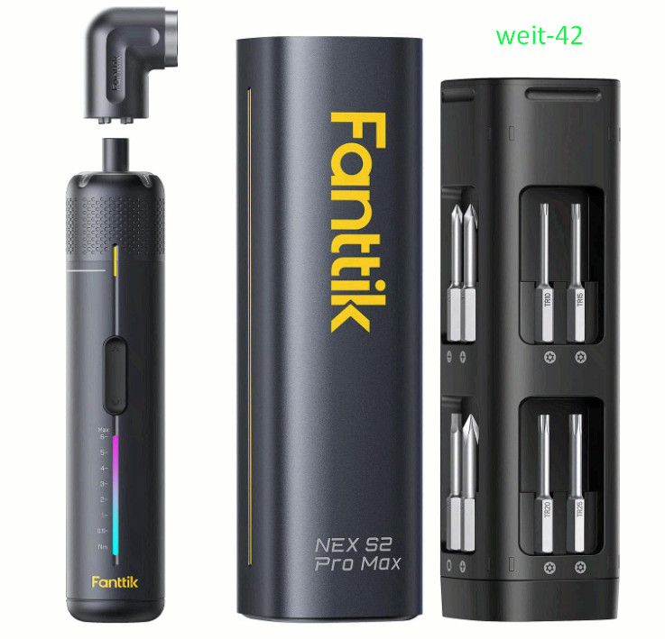 S2 Pro Max Cordless Screwdriver Set, 7 Torque, 16 Bits, Angle Adapter
