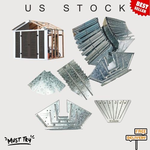 NEW 7x8Ft Peak Roof Storage Barn DIY Framing Kit Steel Angles Base Plates No