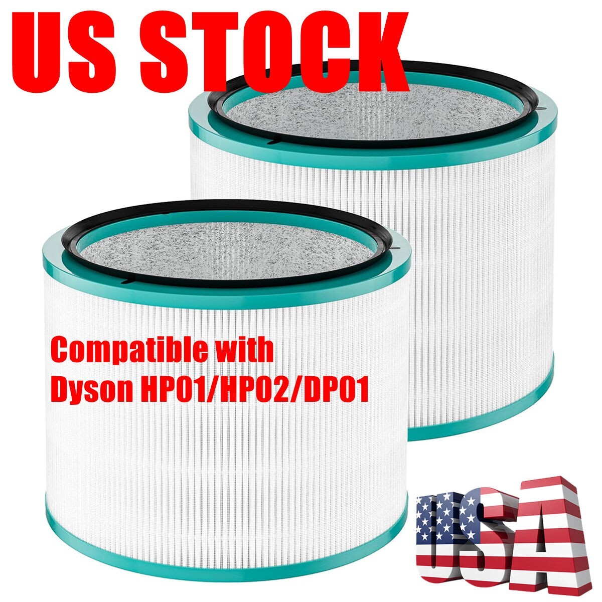 2 HEPA Filter For Dyson DP01 HP02 HP01 Pure Hot Cool Link Air Purifier 968125-03