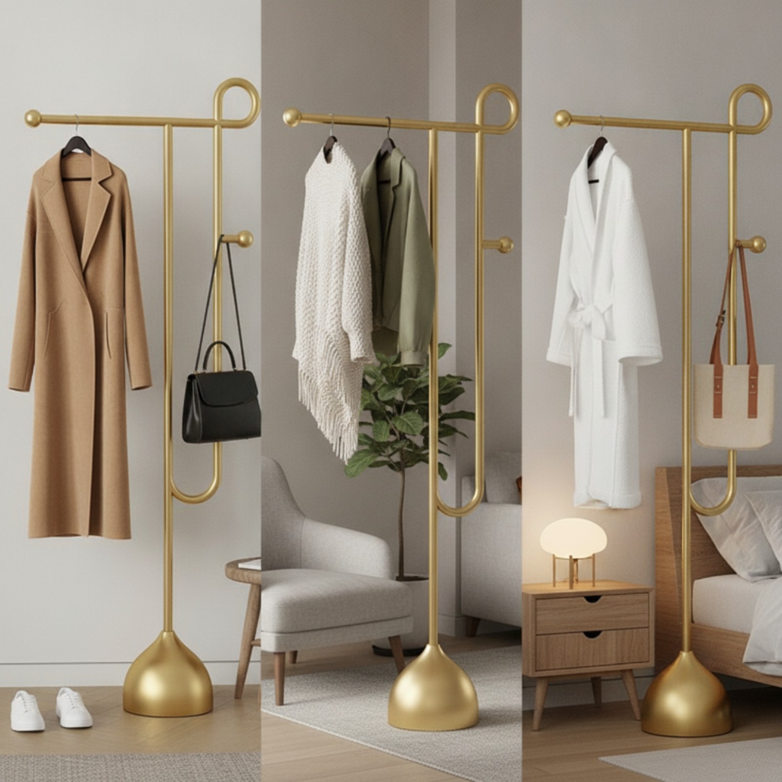Floor Coat Rack Stable Coat Rack with Weighted Base Modern for Entryway,