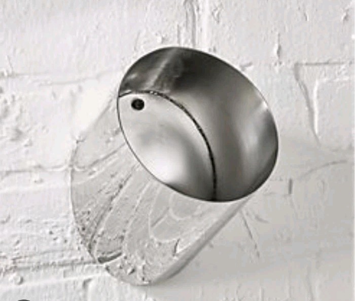 CB2 Shiny Silver Scope Wall Pocket Hanging Cylinder Shelf Oraganizer
