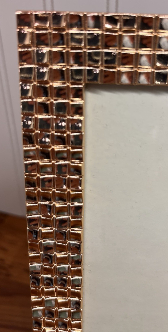 New Papyrus Shiny Gold Frame 5 x 7 Inch Metal Raised Multi Square NWT