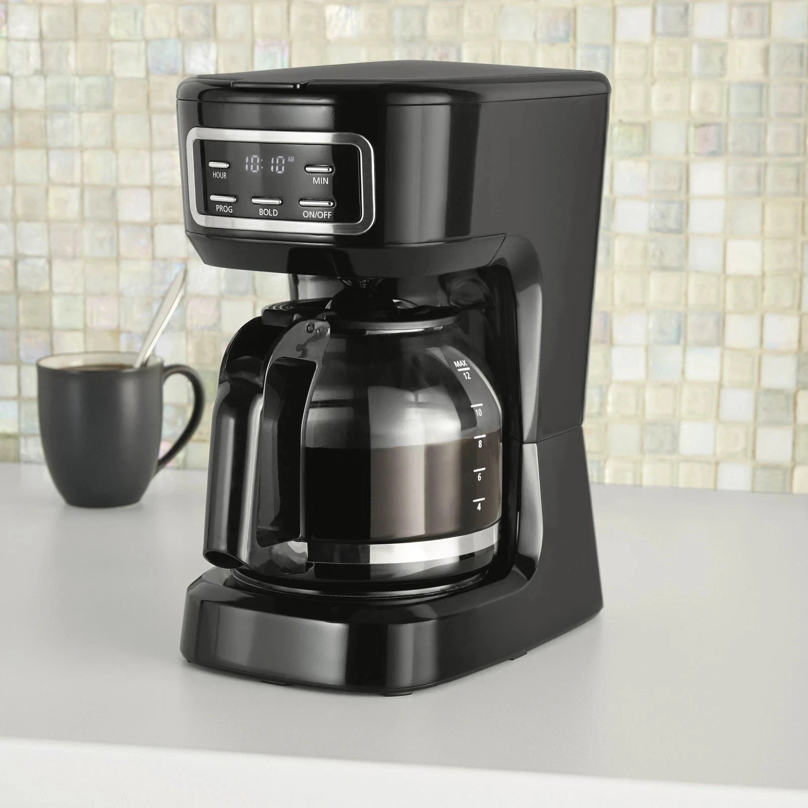 Mainstays 12-Cup Black Programmable Drip Coffee Maker- Free Shipping