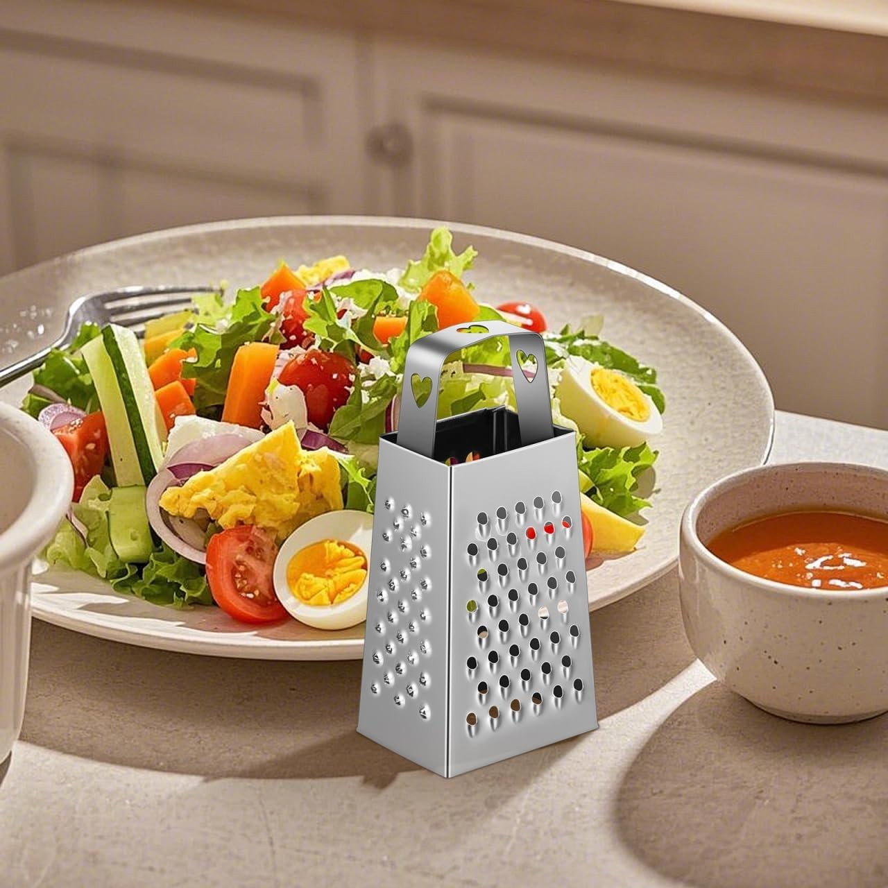 6pcs Mini Cheese Grater Set Stainless Steel 4-Sided Box Grater for Garlic Ginger