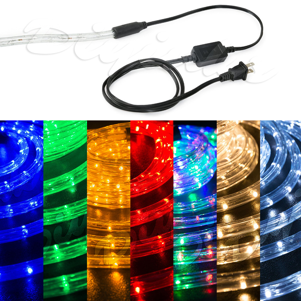 LED Rope Light Thick Christmas Lighting 10′ 25′ 50′ 100′ 150′ Strips Extendable