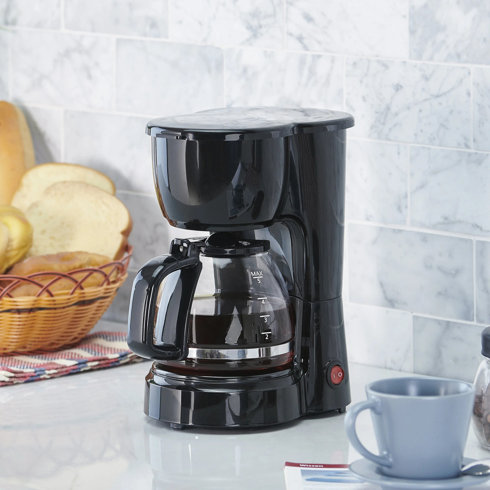 5 Cup Coffee Maker, Black