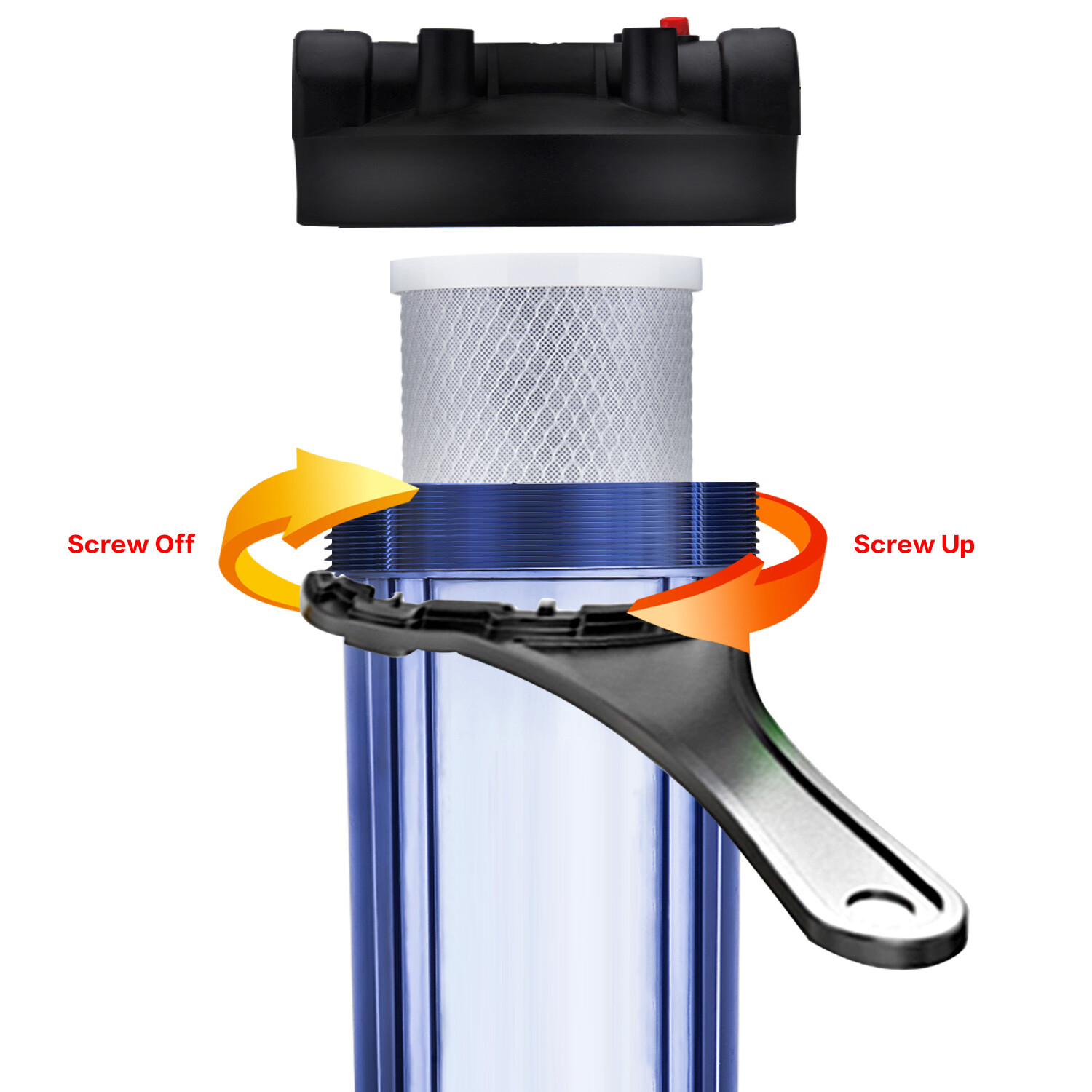 Geekpure 20 Inch Clear Whole House Water Filter Housing – 4.5″ x 20″ – 1″ Port