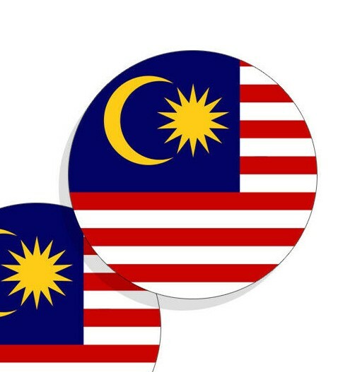 Malaysia Flag Stickers Flag Decals Vinyl Round Indoor Outdoor Circles 4 pack