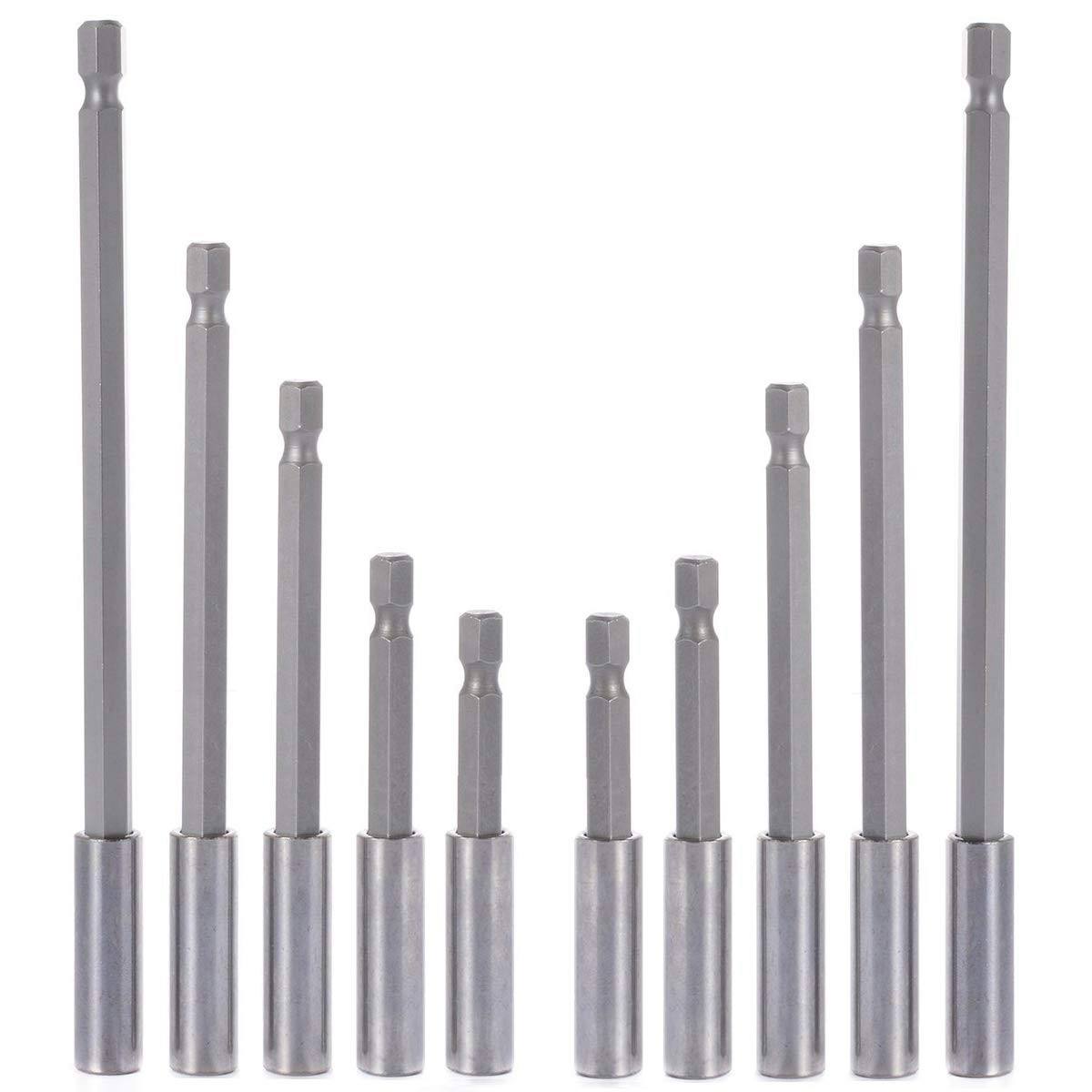 10Pieces Magnetic Bit Holder Extension, 1/4 inch Hex Shank Heavy Duty Quick R…