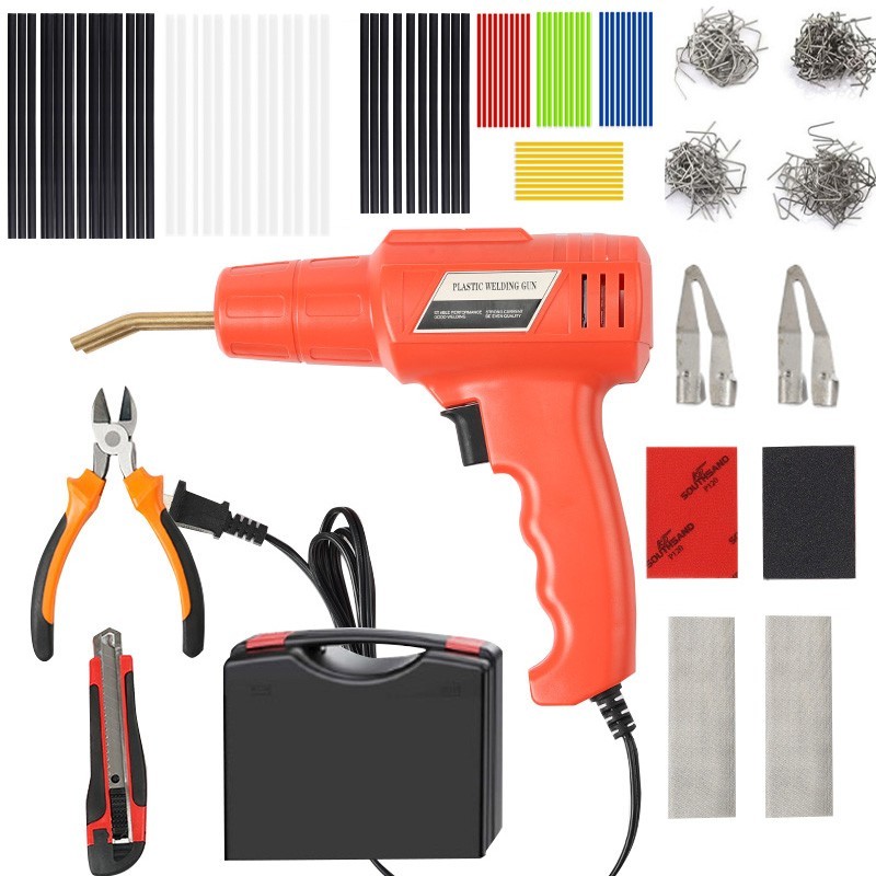 Upgrade 150W Hot Stapler Car Bumper Fender Fairing Welder Gun Plastic Repair Kit