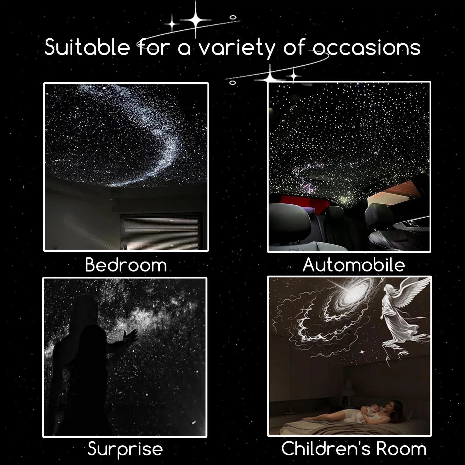 Starry Sky Aurora Galaxy Projector Night Light HD 360° Rotating LED Mood Lamp