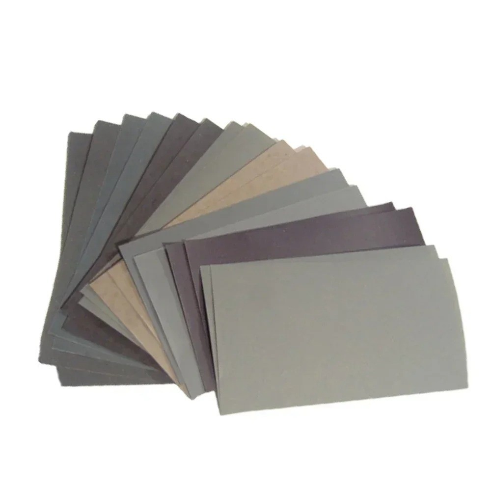 15 Pcs Sandpaper Sheets, 13 Grits 120–5000 Wet Dry Assortment for Wood & Metal
