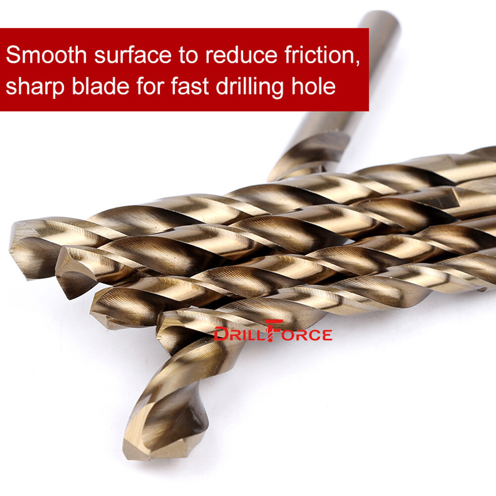 Drillforce 1/16″-1/2″ Cobalt Drill Bit Set M35 HSS Jobber Length Twist Drill Bit
