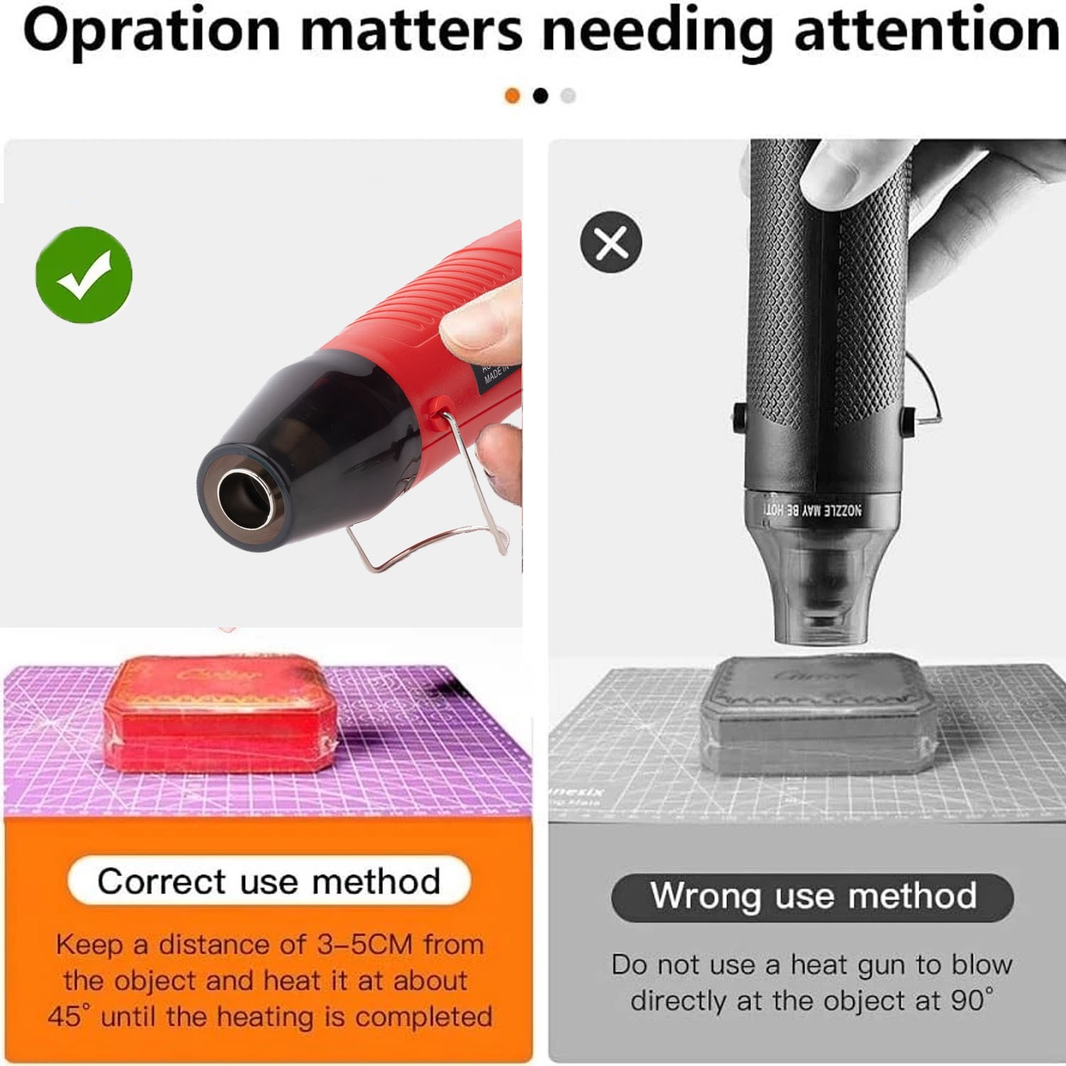 Hot Air blower 2-Speed Adjustable Mini Heat Gun for DIY Crafts Shrink Wrapping