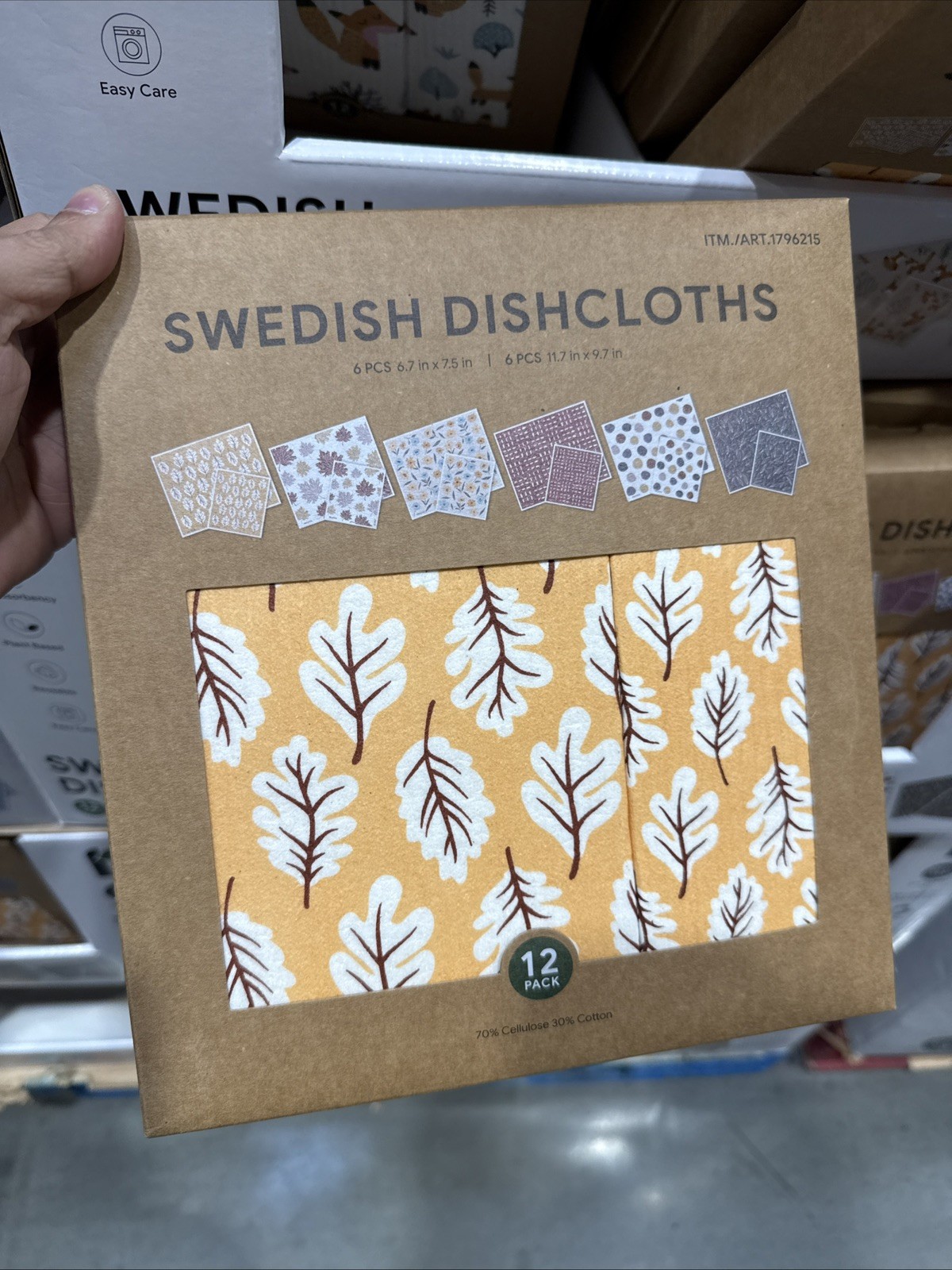 Set of 12 pcs SWEDISH DISHCLOTHS 6pcs 6.7in x 7.5in & 6pcs 11.7in x 9.7in 2 size