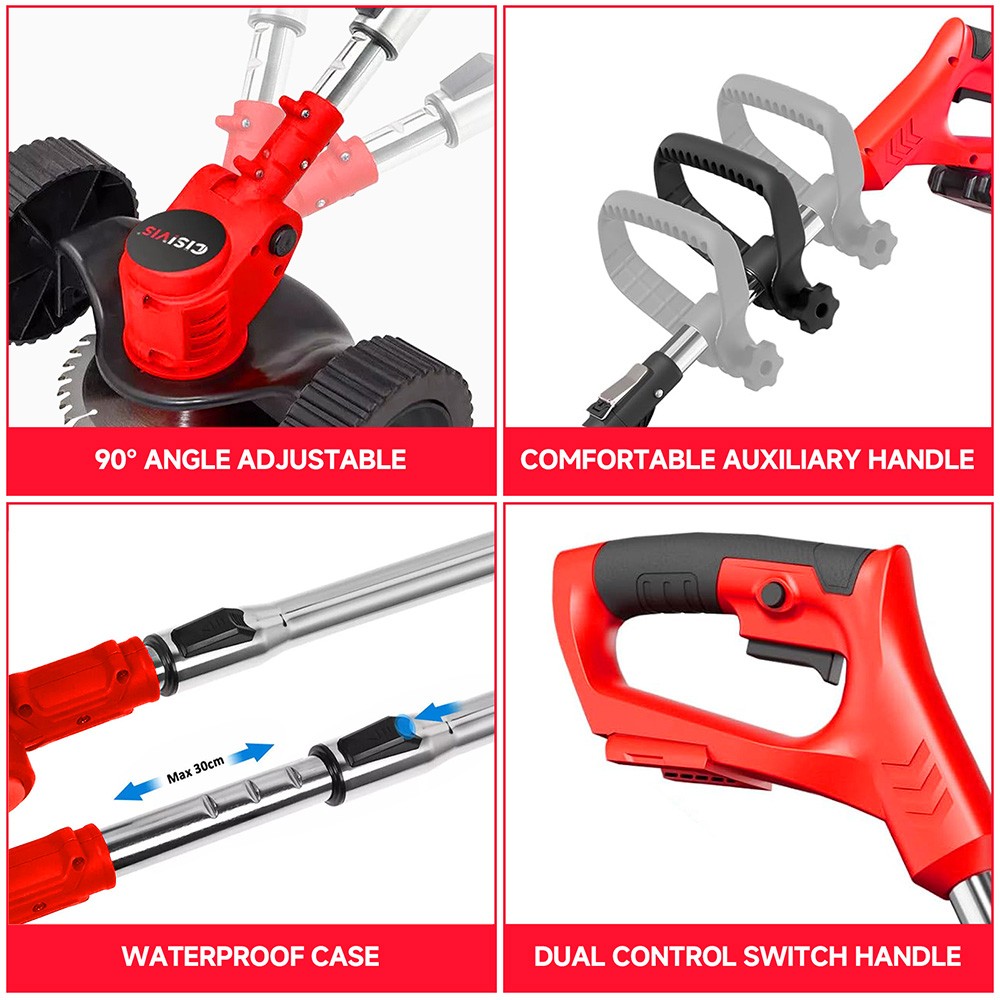 Cordless Electric Weed Lawn Eater Edger Yard Grass String Trimmer Cutter mower
