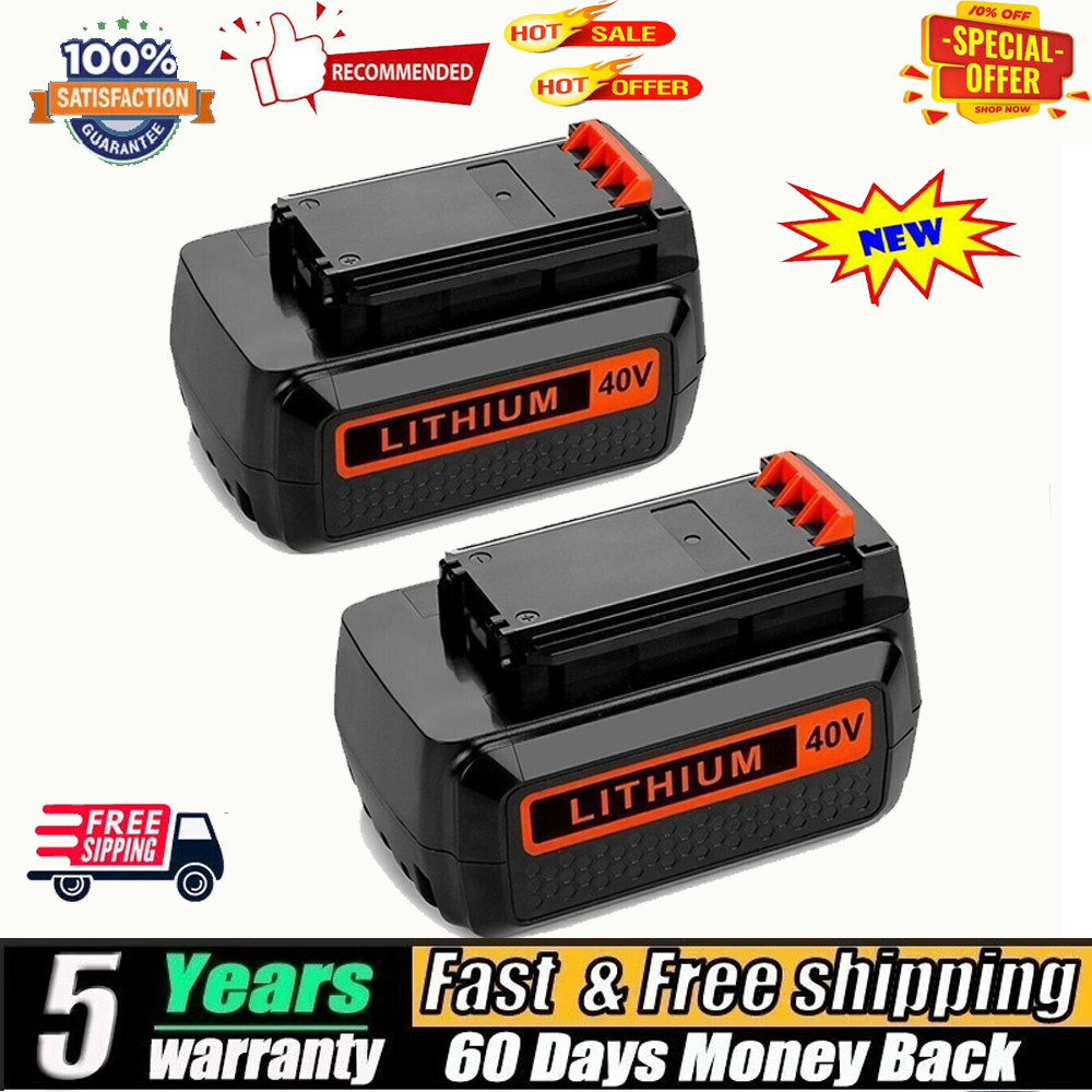2Pack Battery for Black and Decker 40V 4.0Ah Max Lithium LBX2040 LBXR36 LSW36