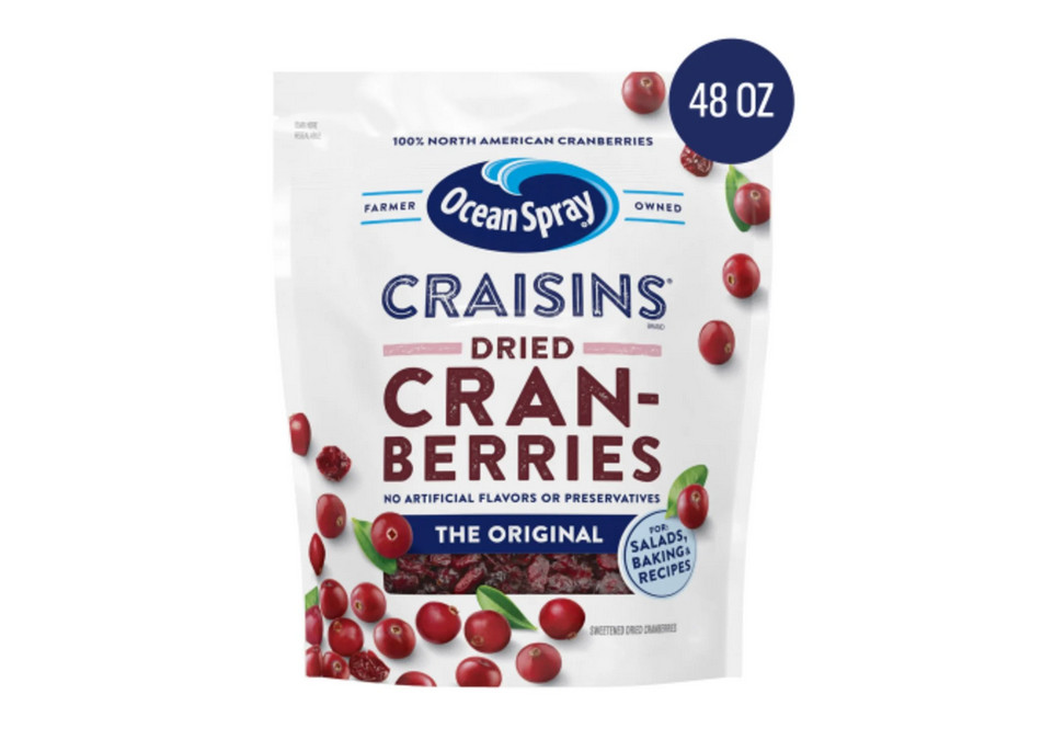 Ocean Spray Craisins Original Dried Cranberries 48 oz Resealable Bag