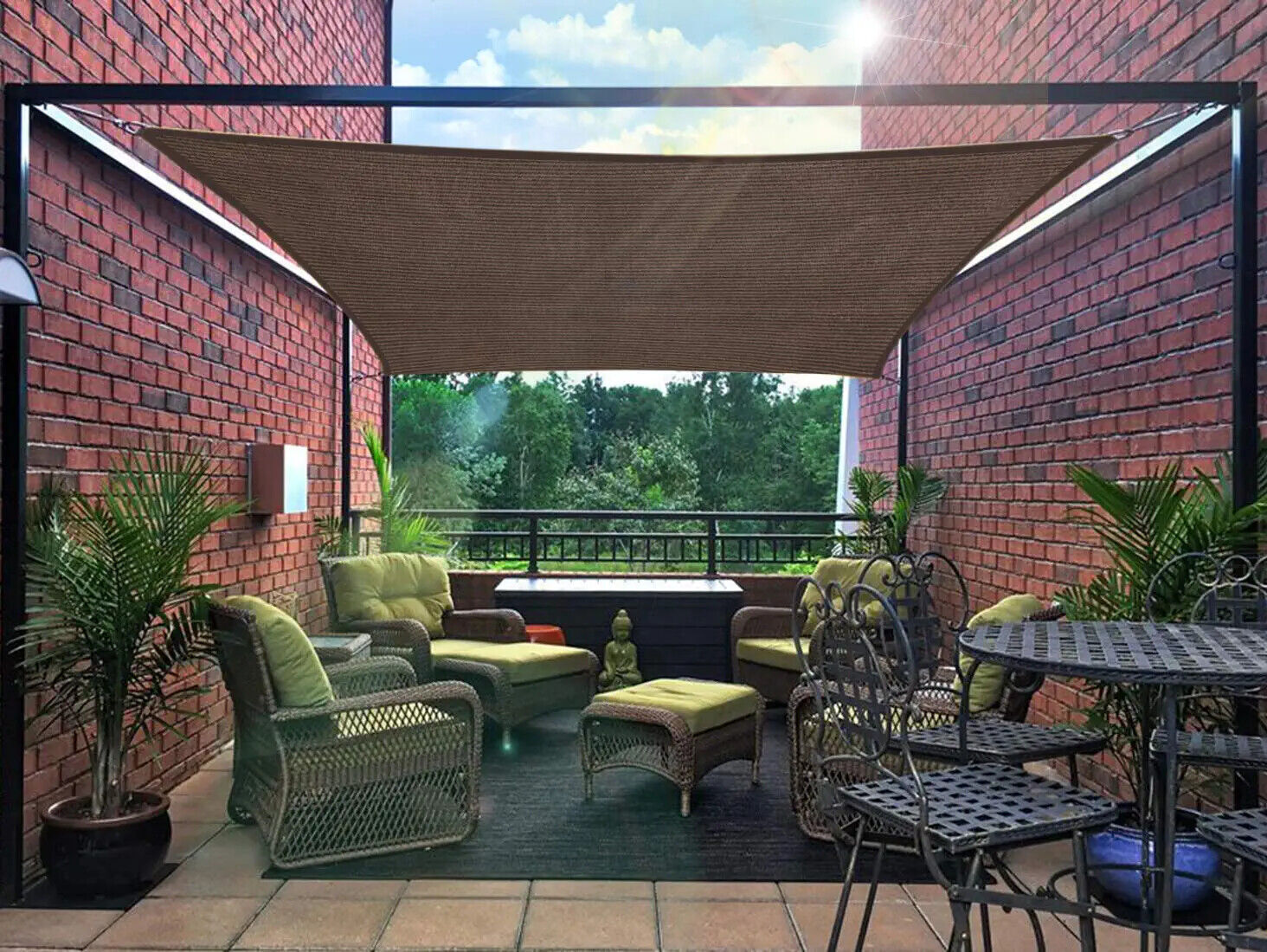 Outdoor Sun Shade Sail Rectangle UV Canopy Sunshade Cover For Garden Pool Yard