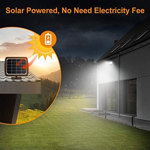 Solar Security Lights Outdoor 1000LM Motion Sensor 2 Head Flood Lights 5500K
