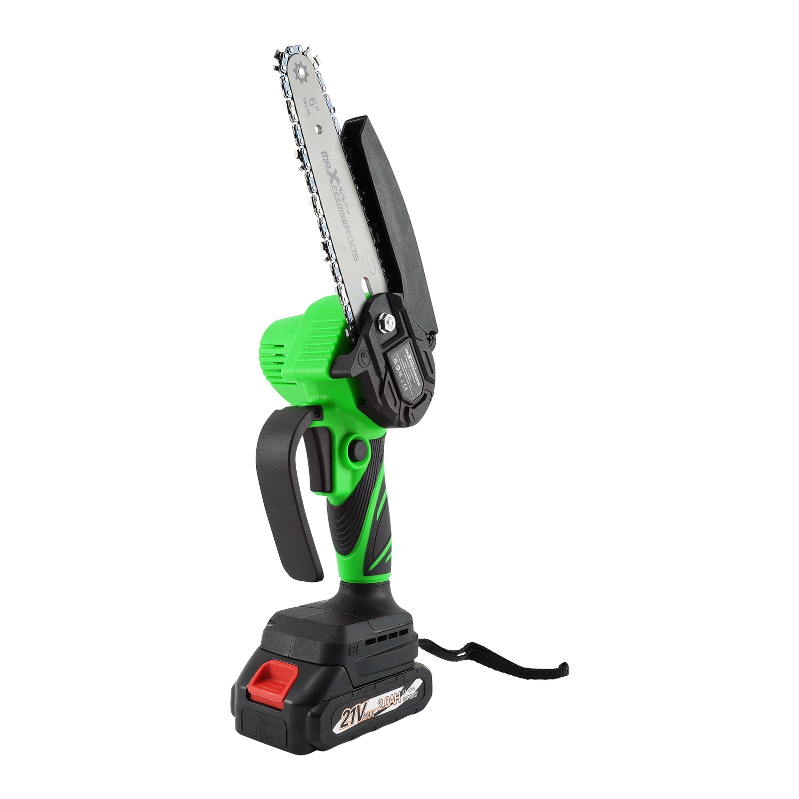21V for Cordless Mini Chainsaw with 2 Batteries 6inch Guide Bar Wood Pruning