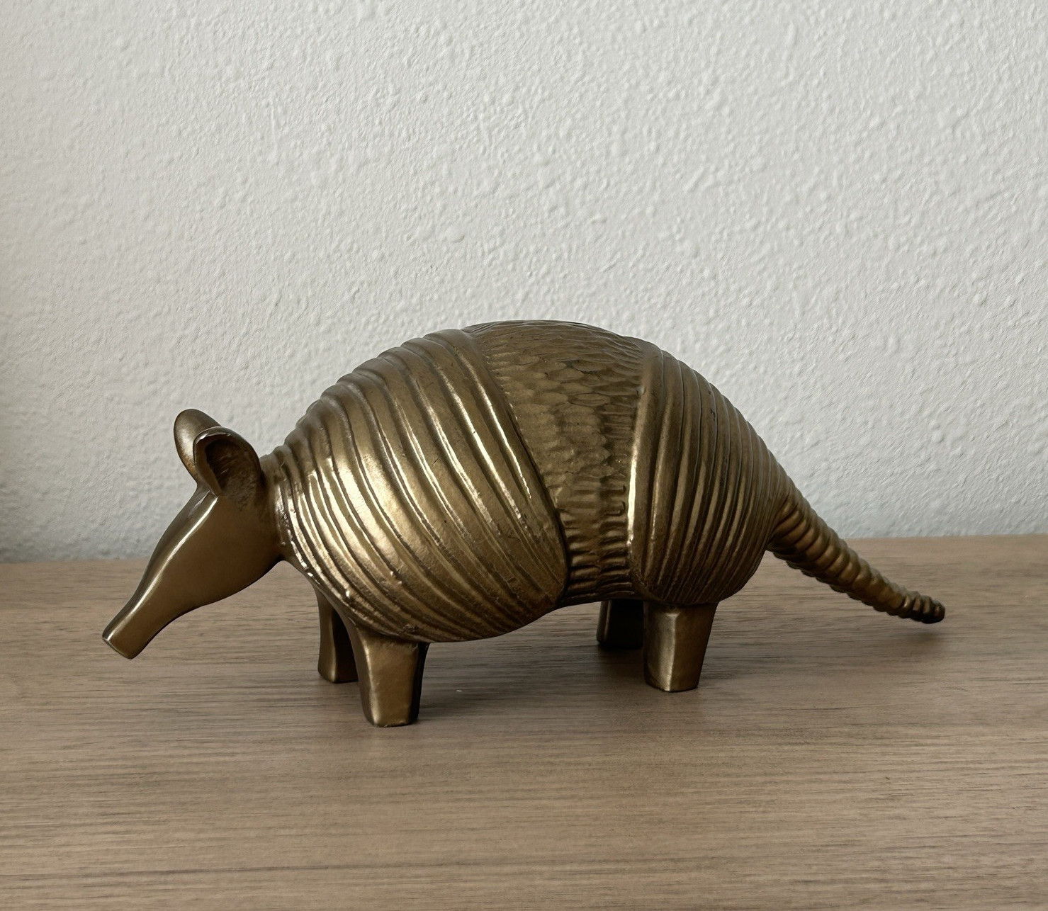 West Elm Brass Armadillo Animal Figurine Freestanding Decorative Sculpture