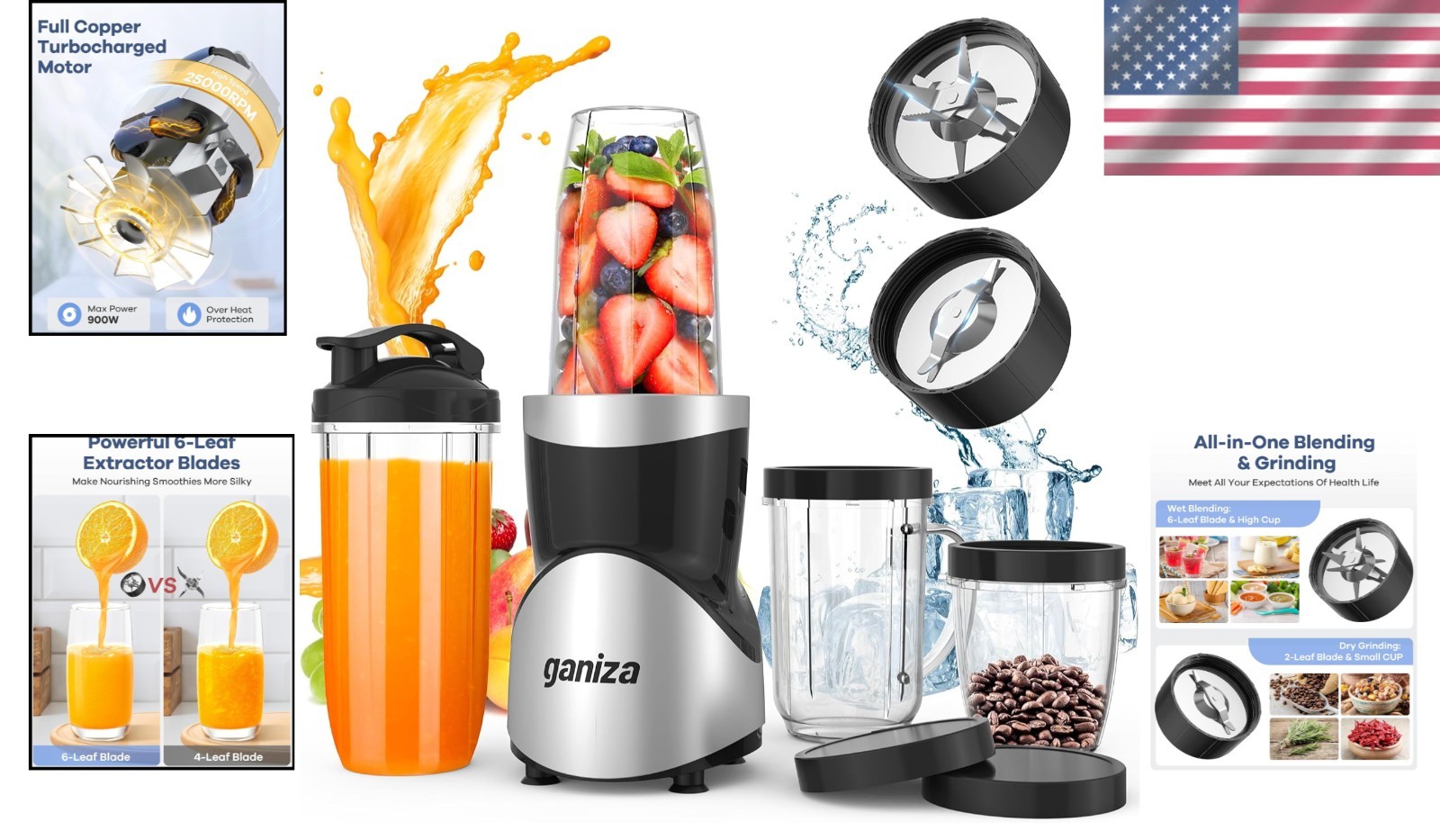 Easy Cleaning Smoothie Blender with Dishwasher Safe Parts