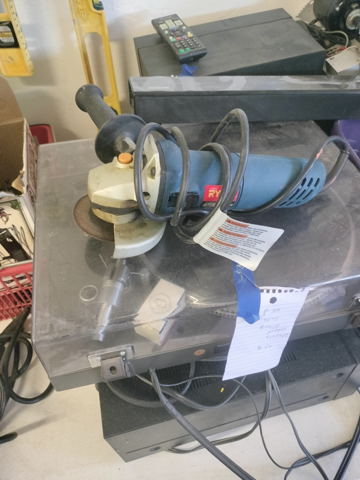 Ryobi Corded Electric Angle Grinder Rotary/Circular w/ Side Handle Blue/Gray