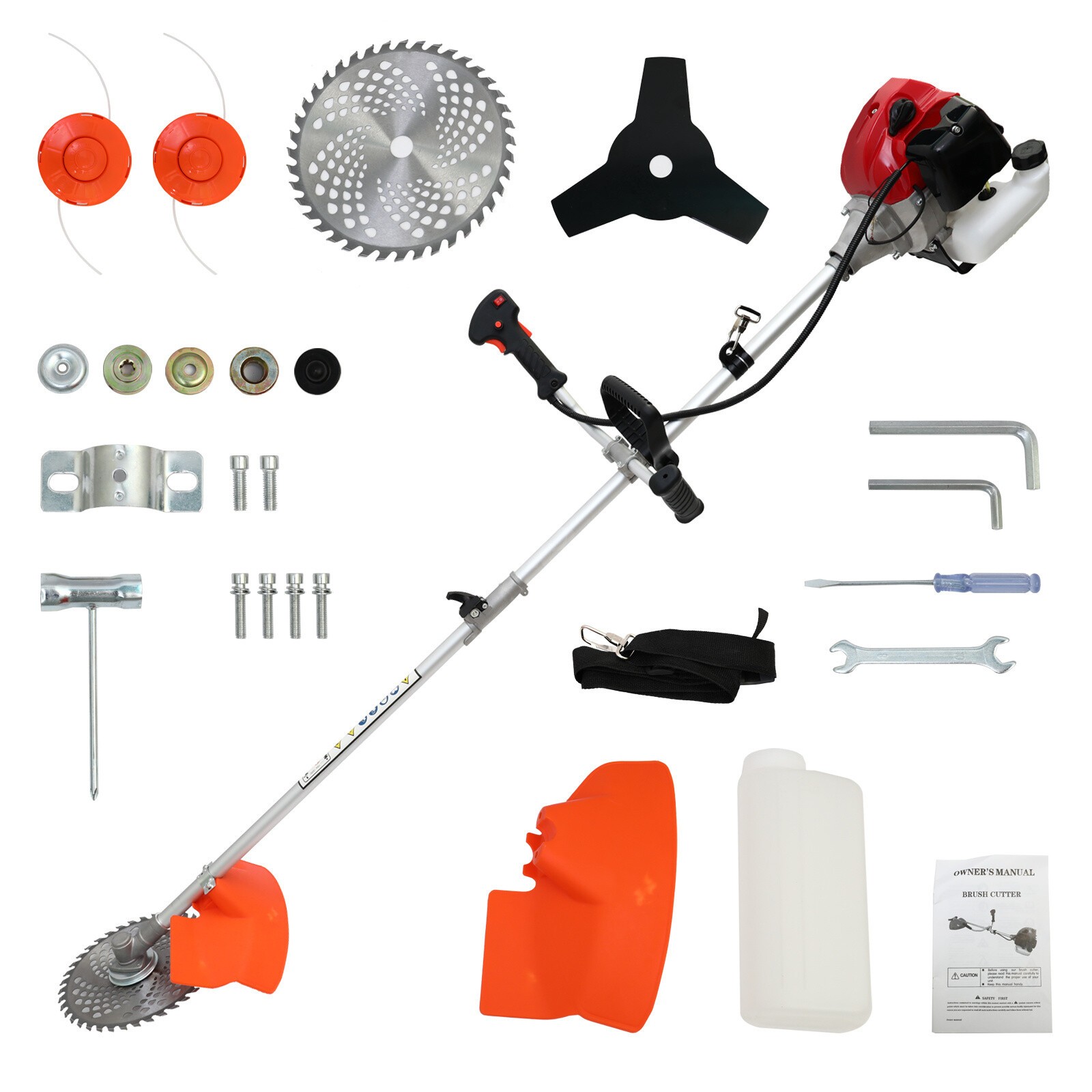 52cc 2-Cycle Gas Grass String Trimmer Straight Shaft Gas Weed Eater Lawn Mower