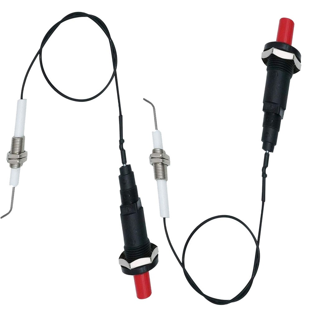 2 Sets 11.8″ Long Propane Push Button Piezo Igniter Kit Gas Grill/Range/Heater