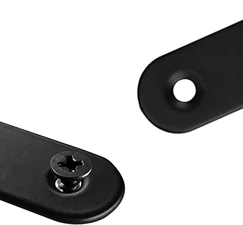 Black Flat Straight Brace,20Pcs Metal Mending Brackets Straight Corner Braces St
