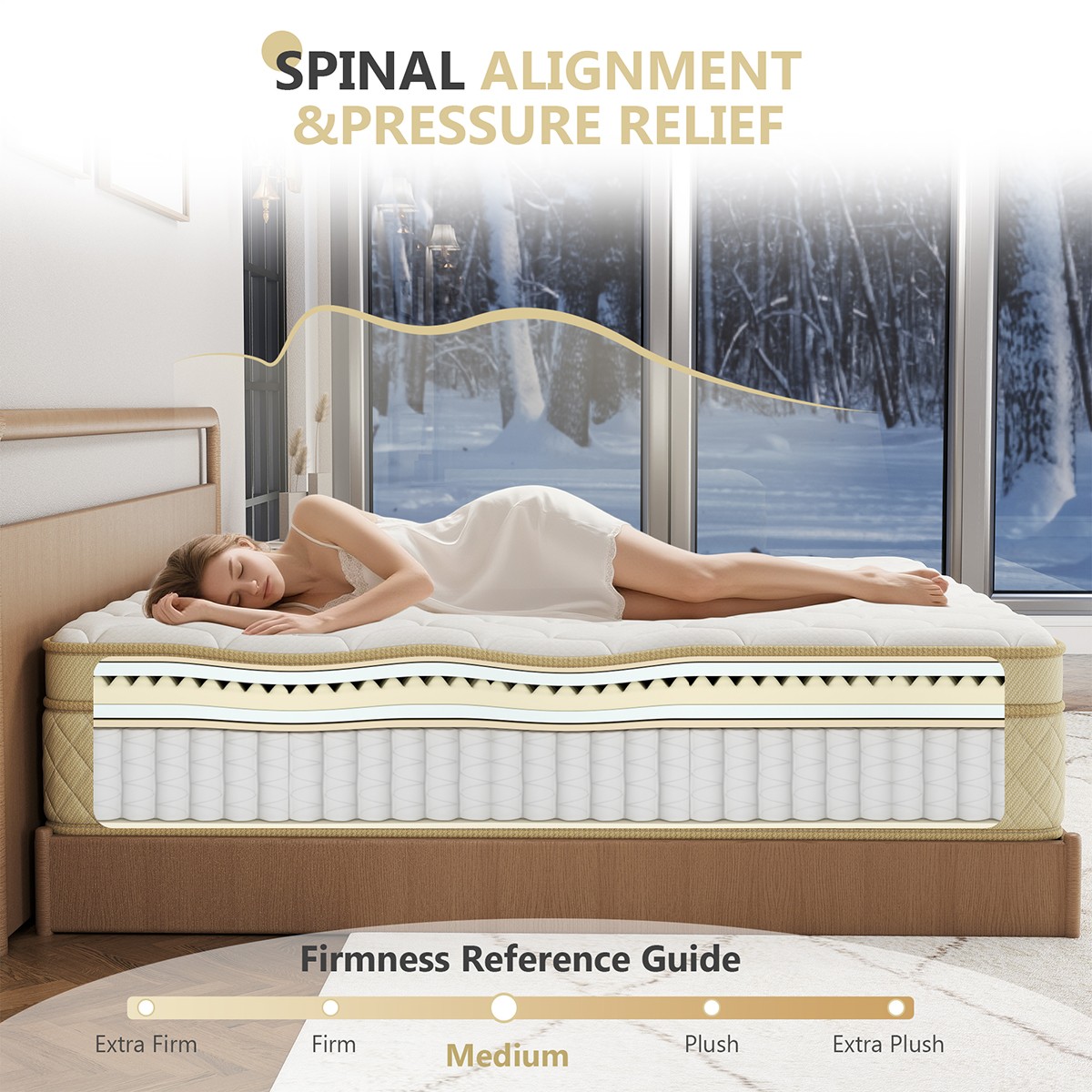 14 Inch Queen Size Mattress Gel Memory Foam Hybrid Pocket Spring In A Box