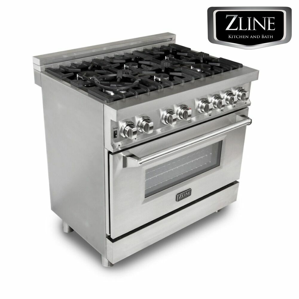 ZLINE 36″ Stainless DUAL FUEL 4.6 cu.ft. Gas Burner/Electric Oven Range RA36 OB1