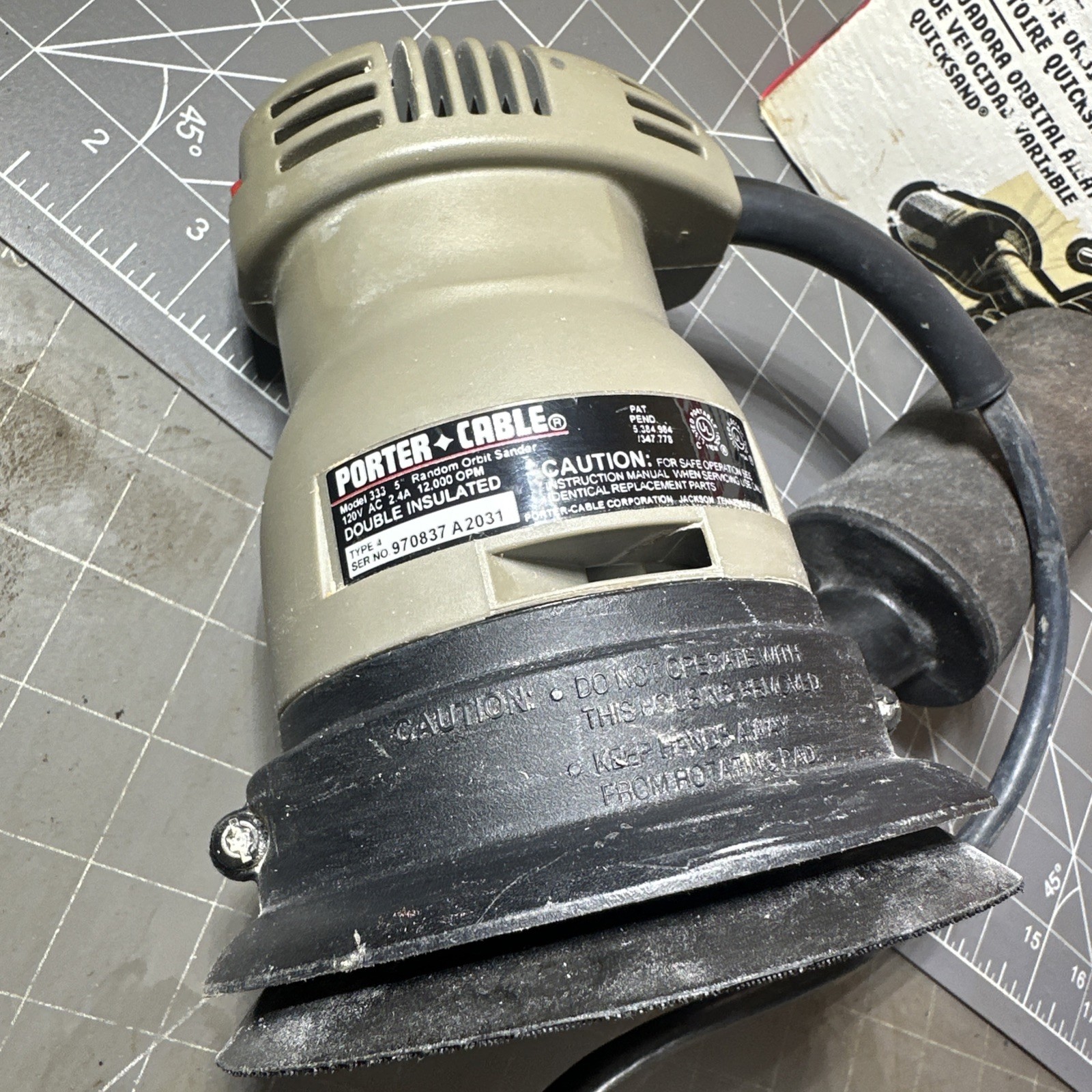 Porter Cable 5″ Random Orbit Sander Model 333 Made In USA