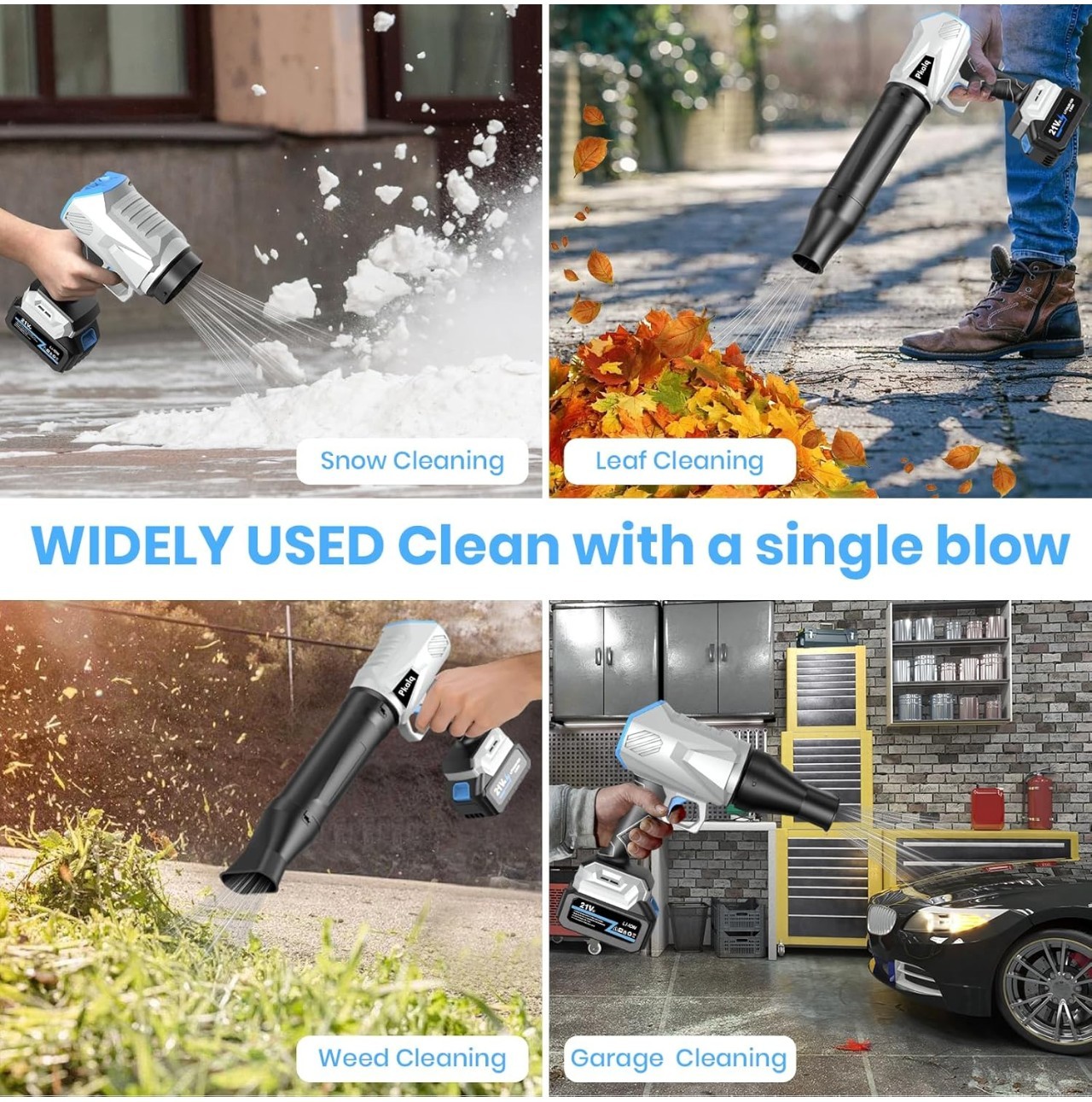 Cordless Leaf Blower with 2x 21V Batteries & Charger – 80,000 RPM 200MPH – NEW