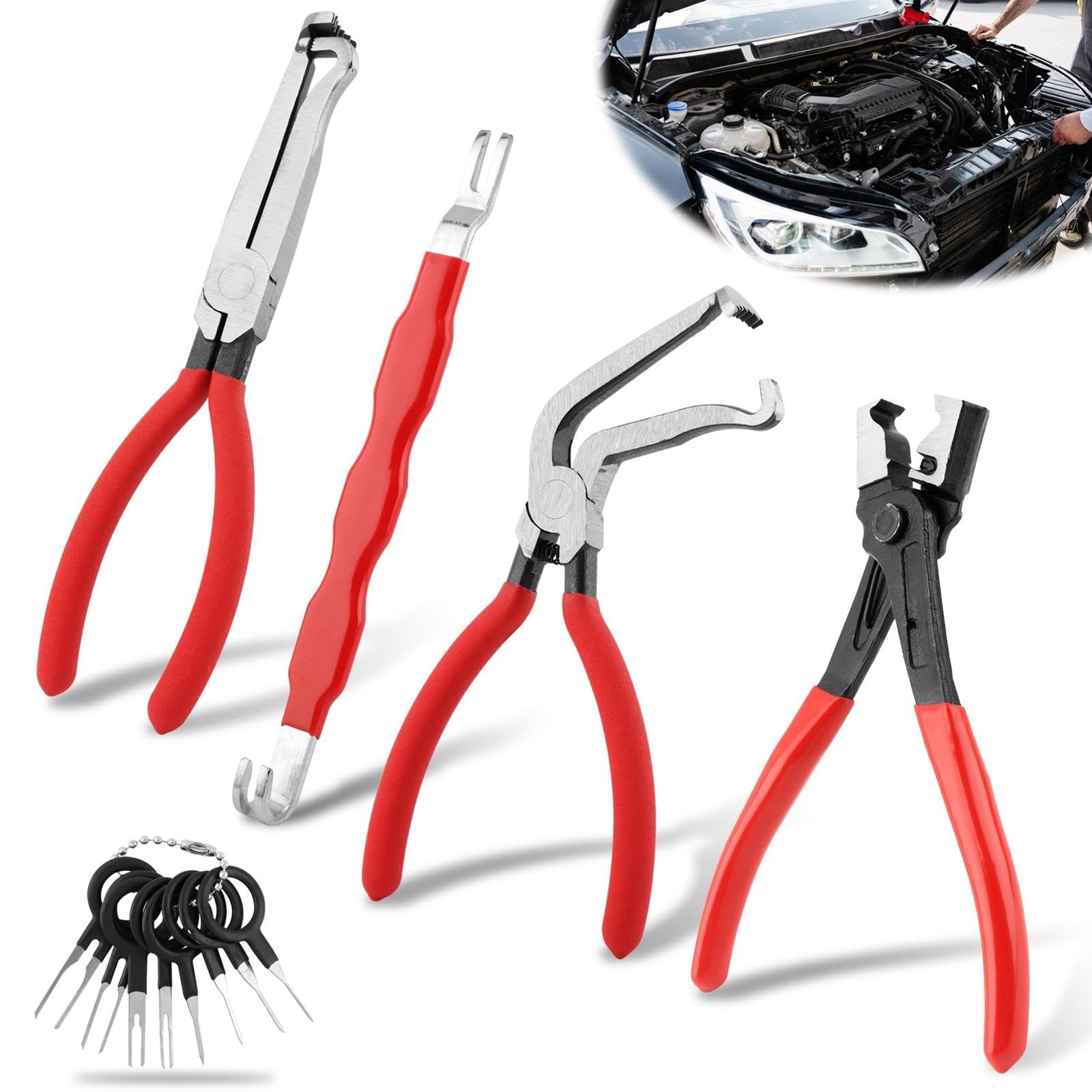 Lixternum 4 Pieces Electrical Disconnect Pliers for Cars, Automotive Electric…