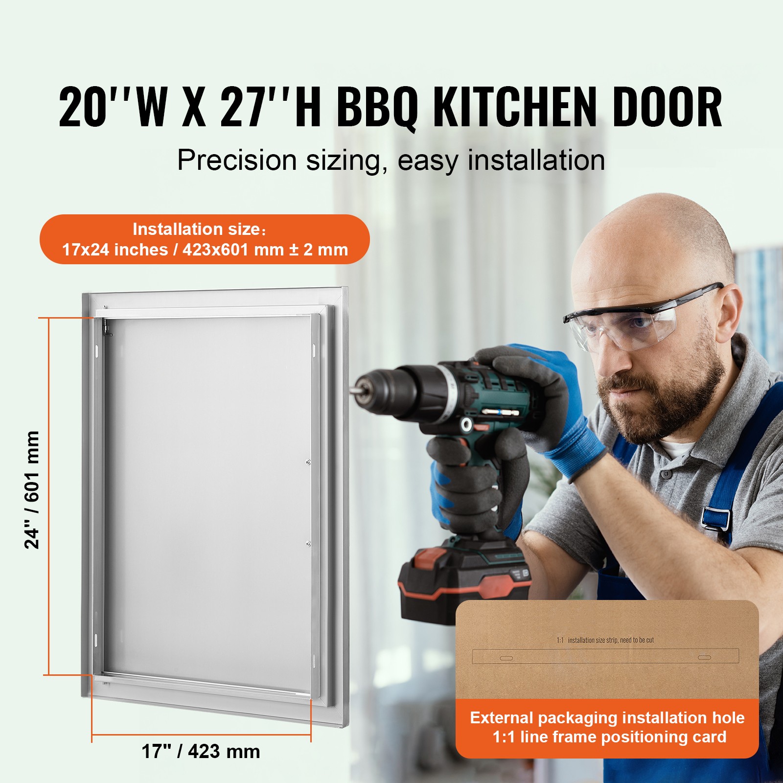 Uimoso 20×27 Inch BBQ Island Access Door Outdoor Kitchen Door Stainless Steel