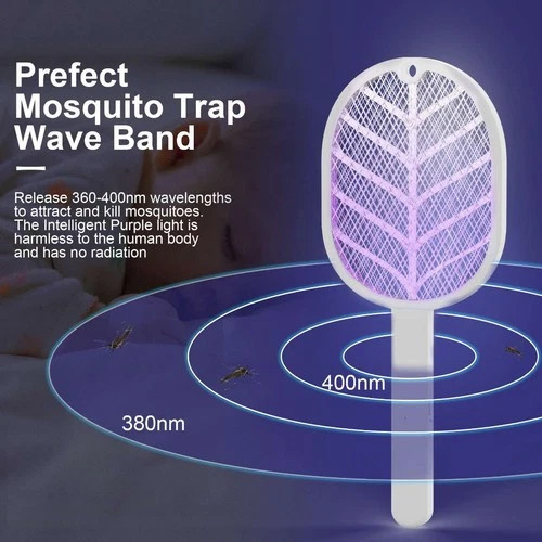 USB Rechargeable Electric Fly Swatter Mosquito Zapper Bug Insect Killer Racket