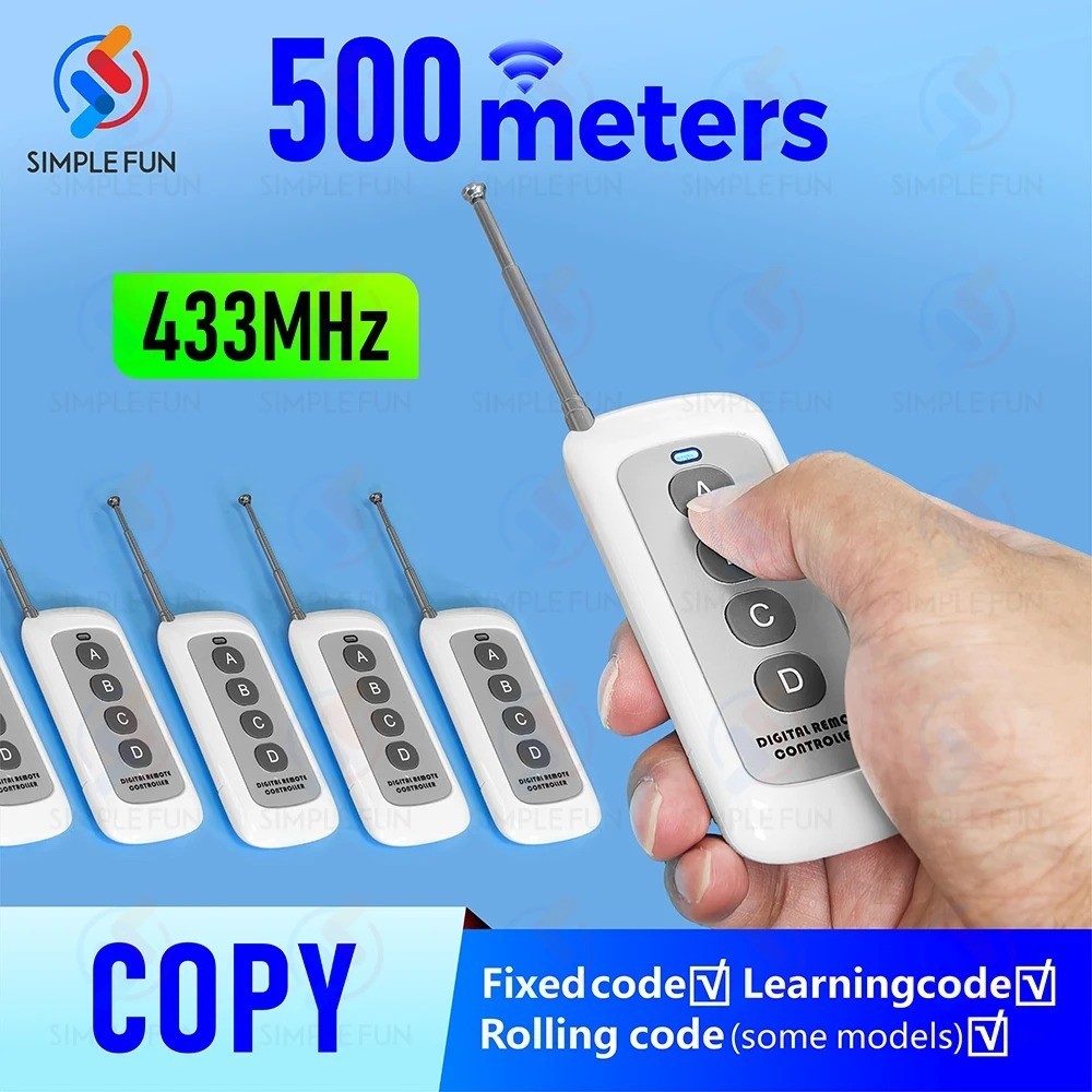 433MHz Universal Remote Control Duplicator Garage Door Gate Remote Clone