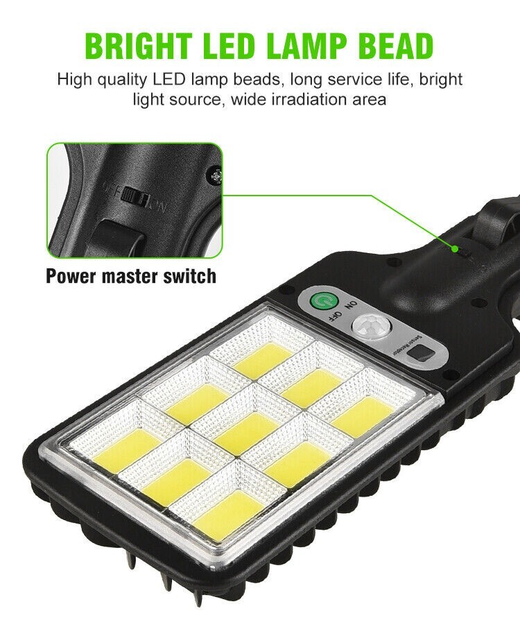 3PCS Outdoor Solar Wall Light LED Motion Sensor Bright Flood Street Lamp 3 Modes