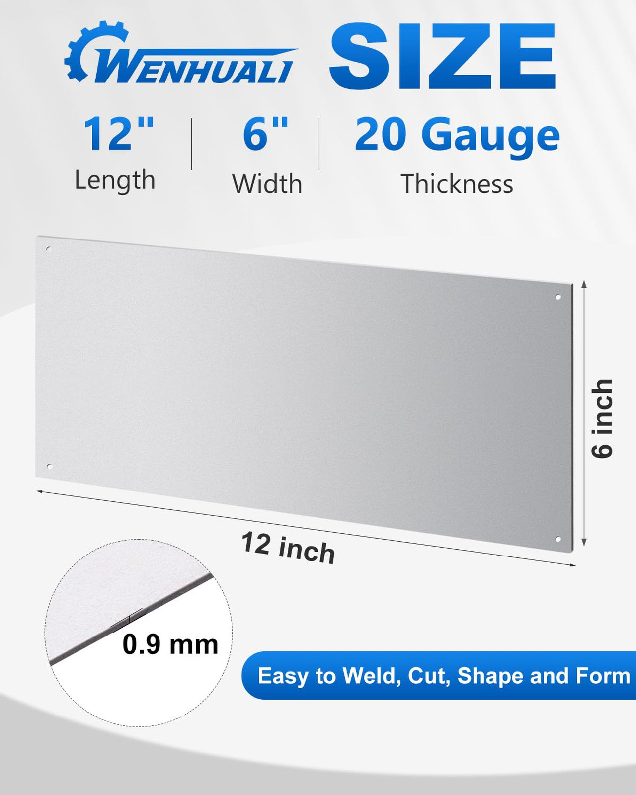 20 Gauge Steel Sheet Metal 12 x 6 Cold Rolled Plates 2 Pcs for Crafting Welding