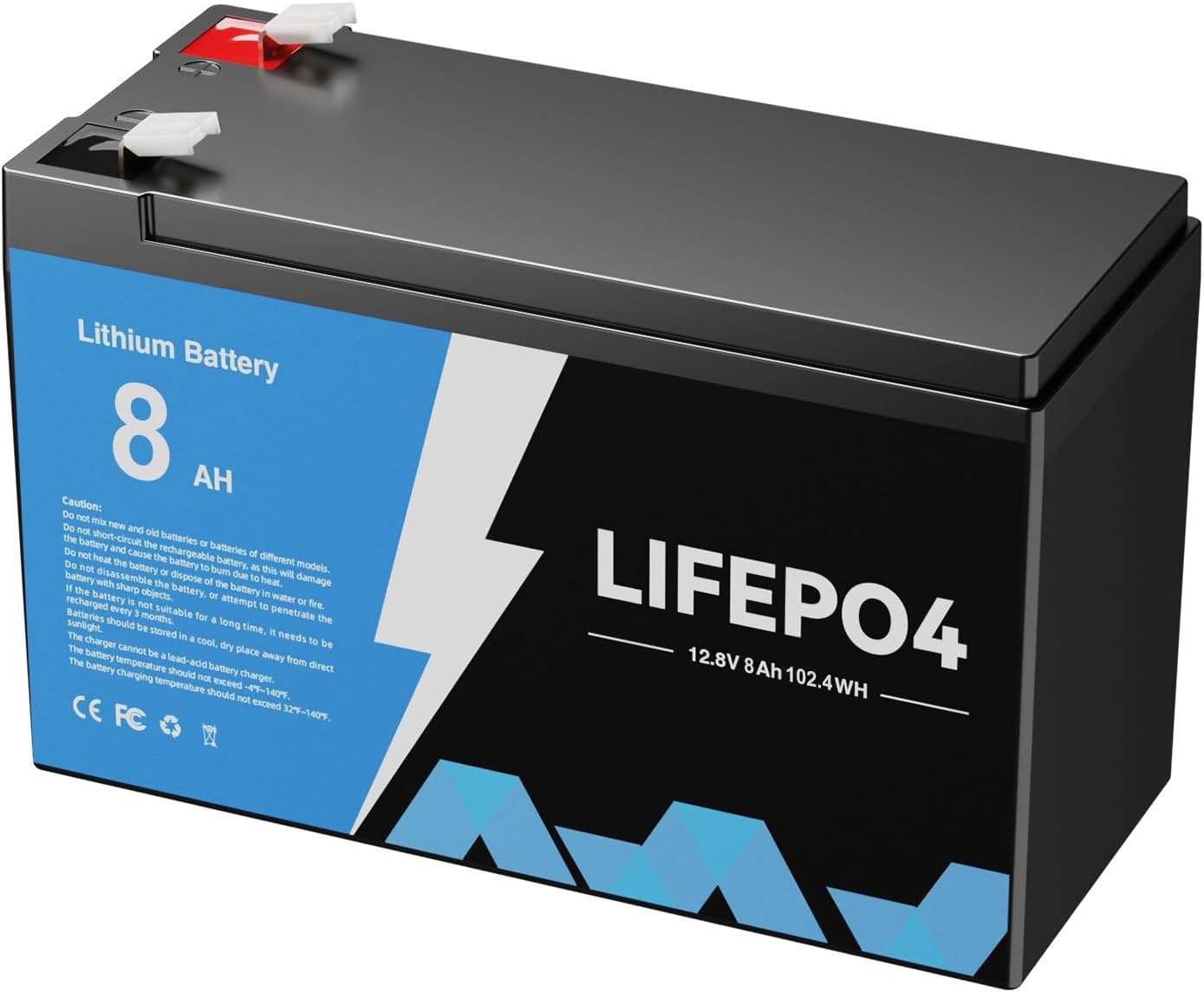 12V 8AH LiFePO4 Rechargeable Lithium Battery BMS Deep Cycle for RV Camping New
