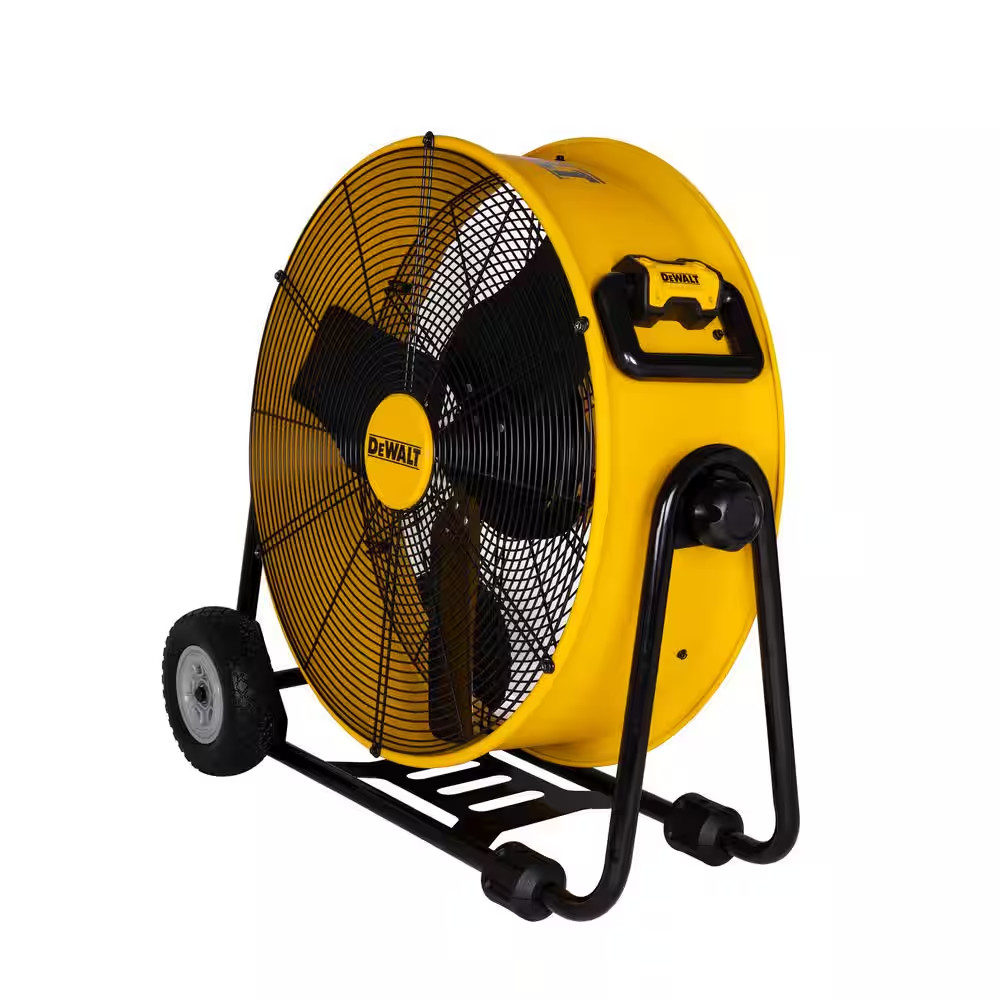 24 In. Heavy-Duty Drum Fan with Extra Long 12 Ft. Power Cord and Stepless Speed