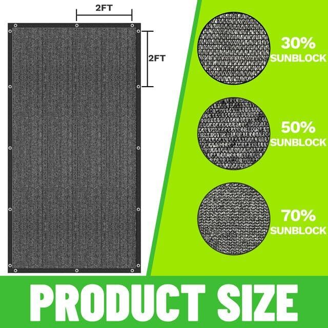 30% Black Shade Cloth,UV Resistant Netting with Upgrade Grommets for Plant Cover