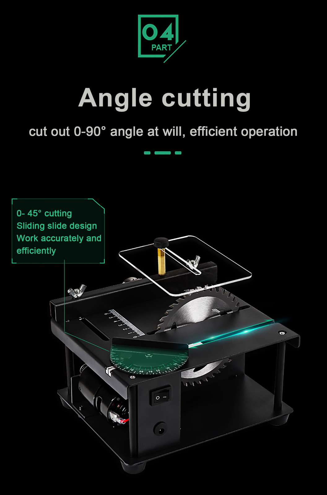 Compact Heavy Duty Table Saw Rotating Speed 1000-3000r/min Work Shop Portable US
