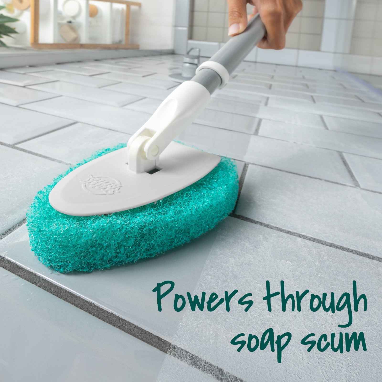 Scotch-Brite Shower Scrubber Poly Fiber Stiff Tile Grout Brush Tub Bathroom New