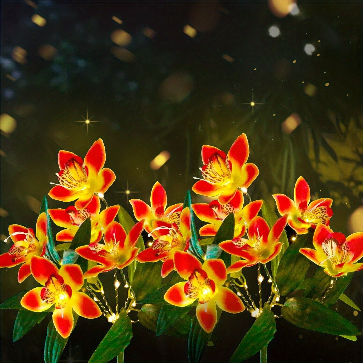 Solar LED Garden Lights Flower Stake Lamp Outdoor Yard Waterproof Patio Decor