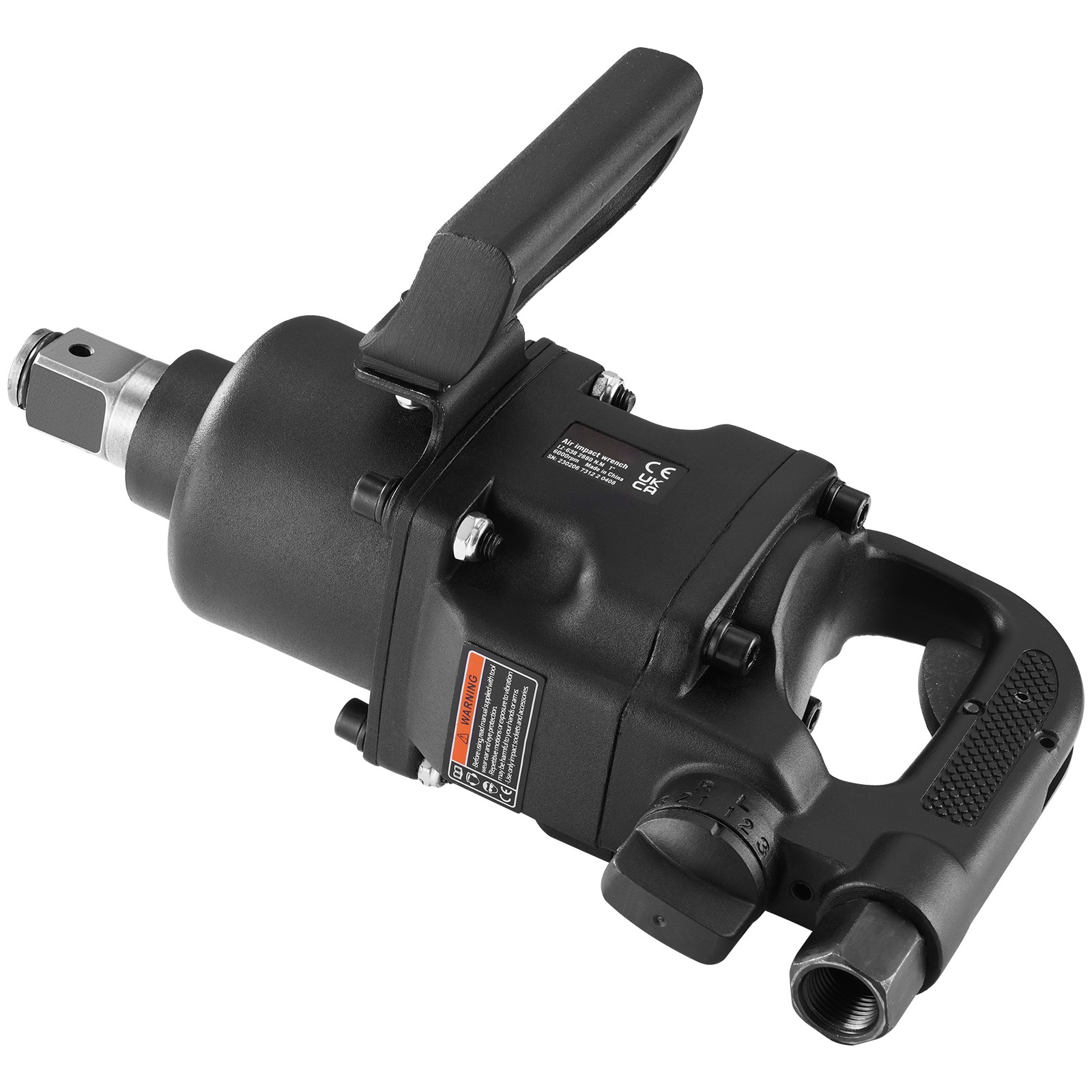 1″ Drive Impact Wrench 2730 ft-lbs Breakaway Torque 6000 RPM & Twin Hammer