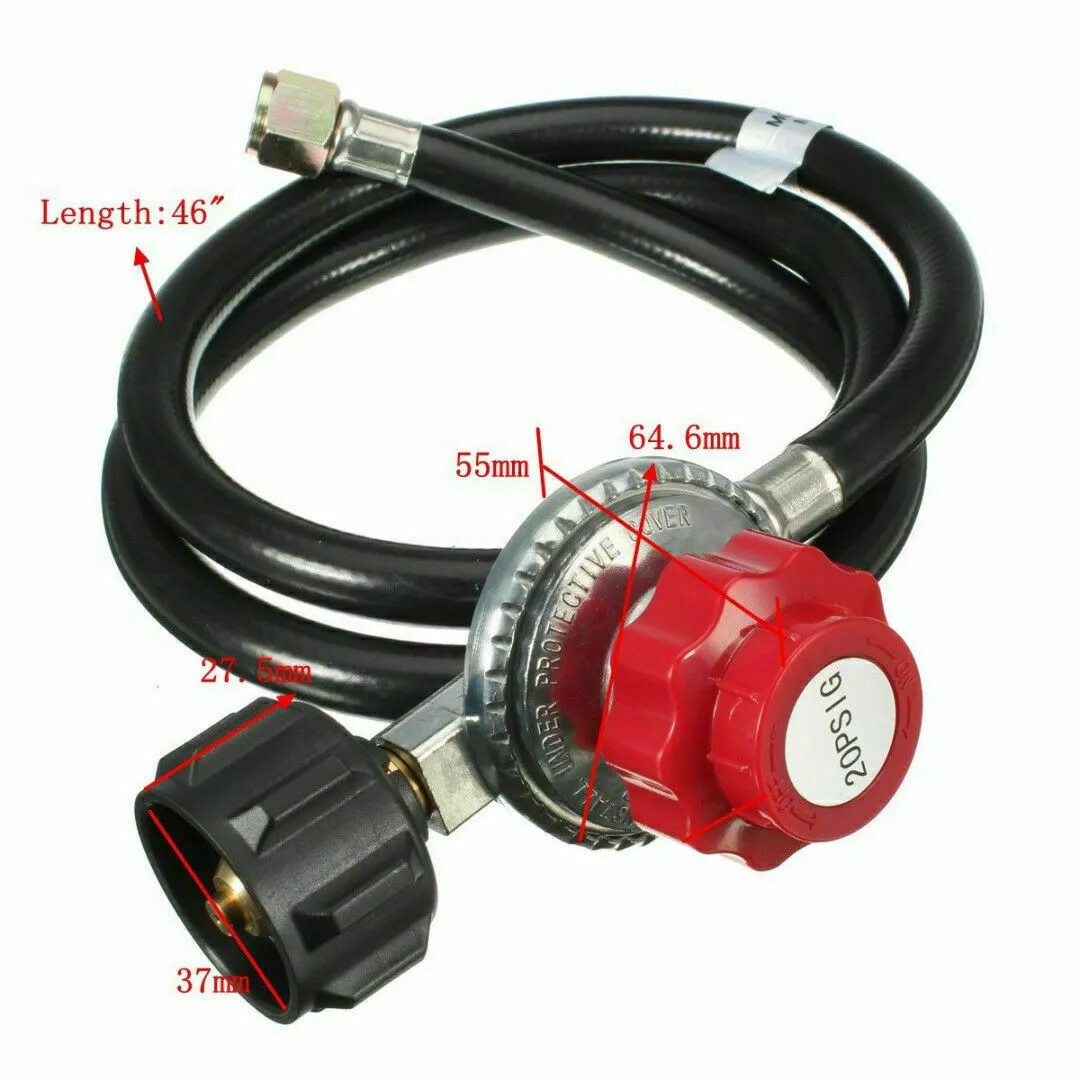 High Pressure Propane Cast-Iron Round Burner 4FT Regulator Hose & Fitting